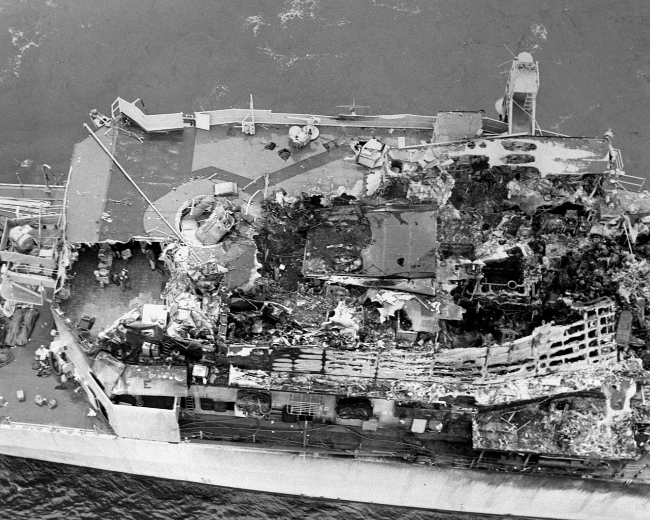 The night USS Belknap Guided Missile Cruiser and USS John F. Kennedy aircraft carrier collided in the Mediterranean Sea