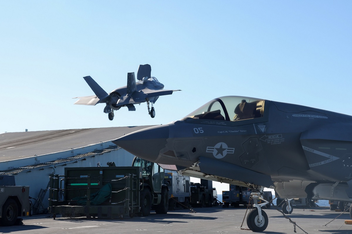 Three nations fighter aircraft launch from one aircraft carrier for first time in history