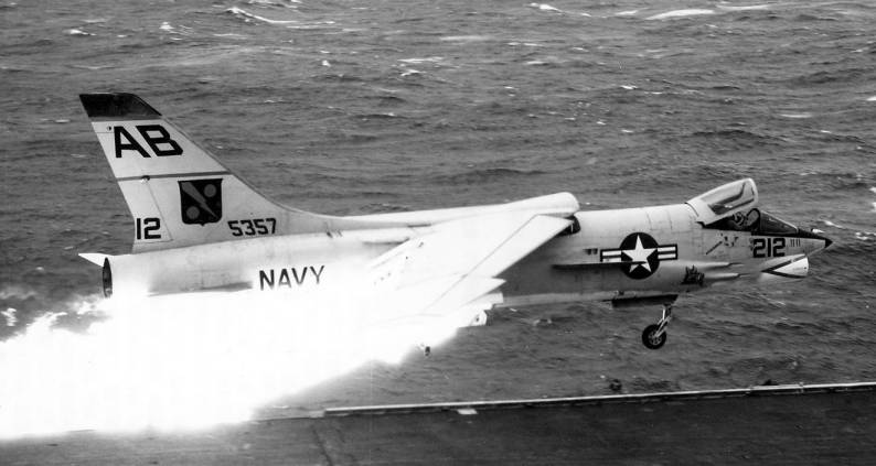 The story of the angled flight deck and the photos of this famous F-8 crash landing on USS Franklin D. Roosevelt