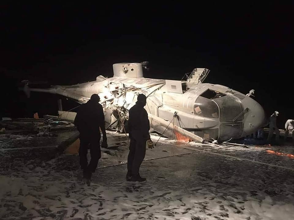 Italian Navy AW101 crash aboard Destroyer