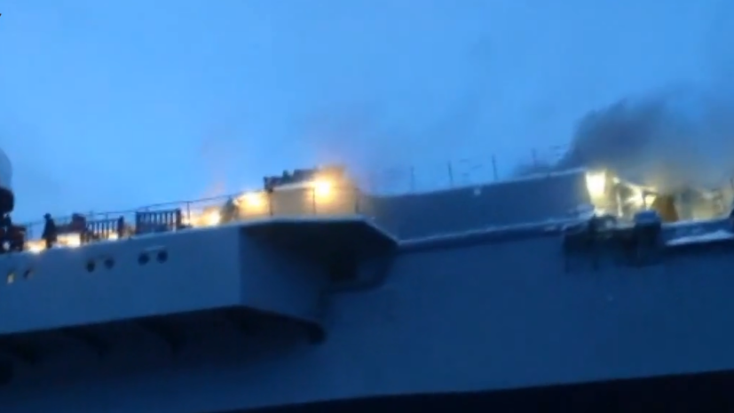 Huge Fire breaks out on Russia’s only Aircraft Carrier Admiral Kuznetsov. Two People Missing