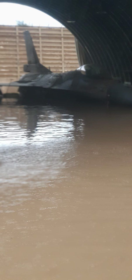 Photos show Israeli F-16 C/D Fighter jets Damaged In heavy rainstorm. IAF admits Mistake in not moving jets to safety during flood at Hatzor Air Base.