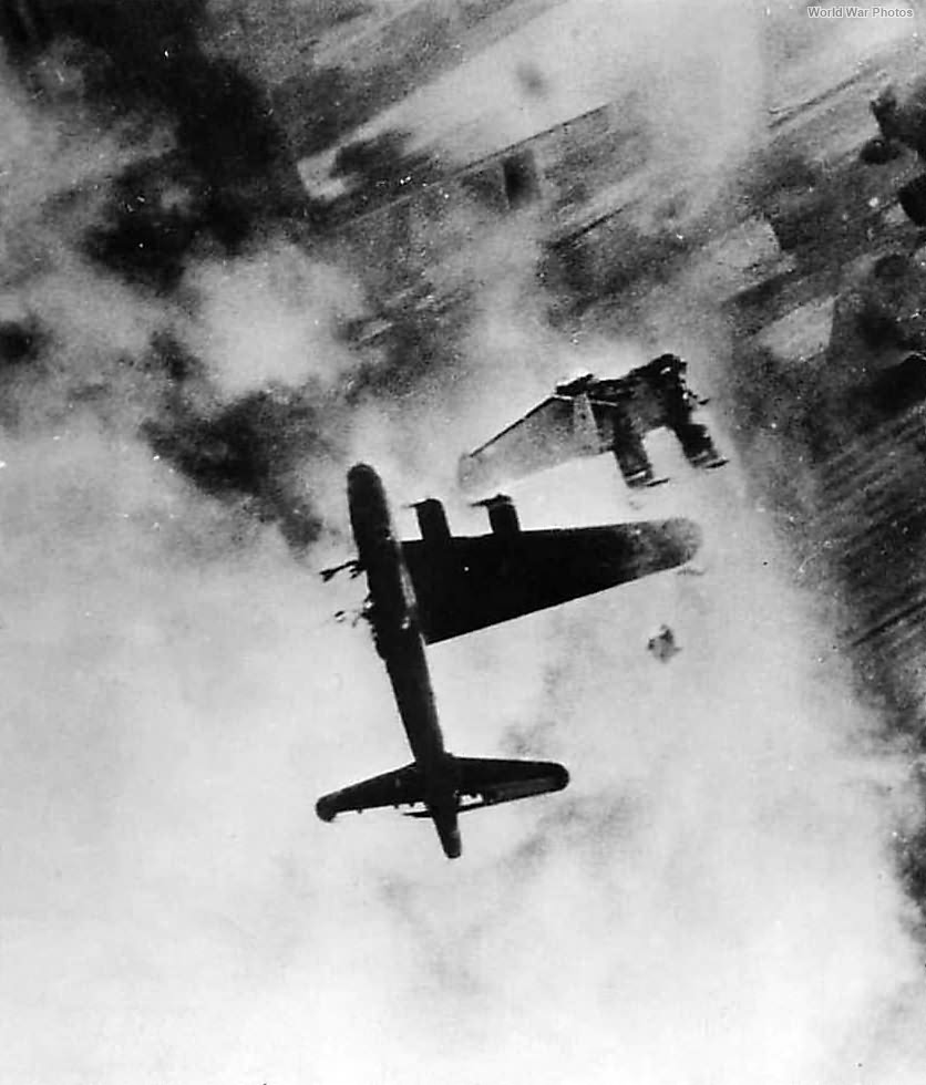 The story behind the horrific photo of the B-17 Flying Fortress with one wing blown off, plummeting to its doom