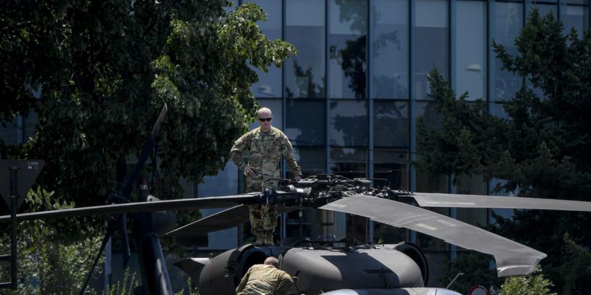 US Army Black Hawk helicopter makes emergency landing in downtown Bucharest, Romania’s capital