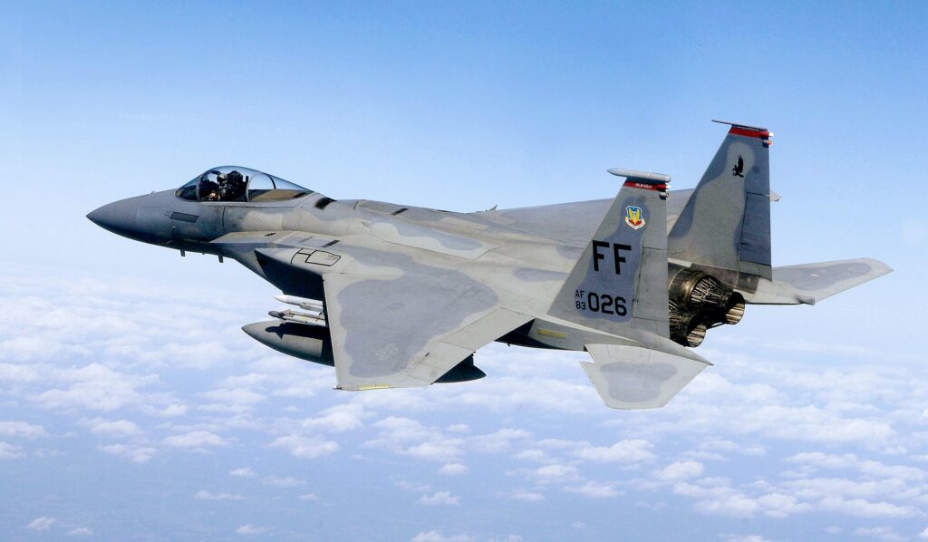 F 15 71st Fighter Squadron in flight