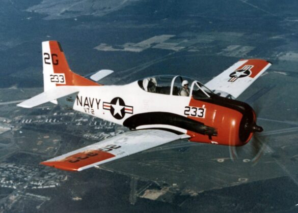 T 28B VT 2 over NAS Whiting Field c1973