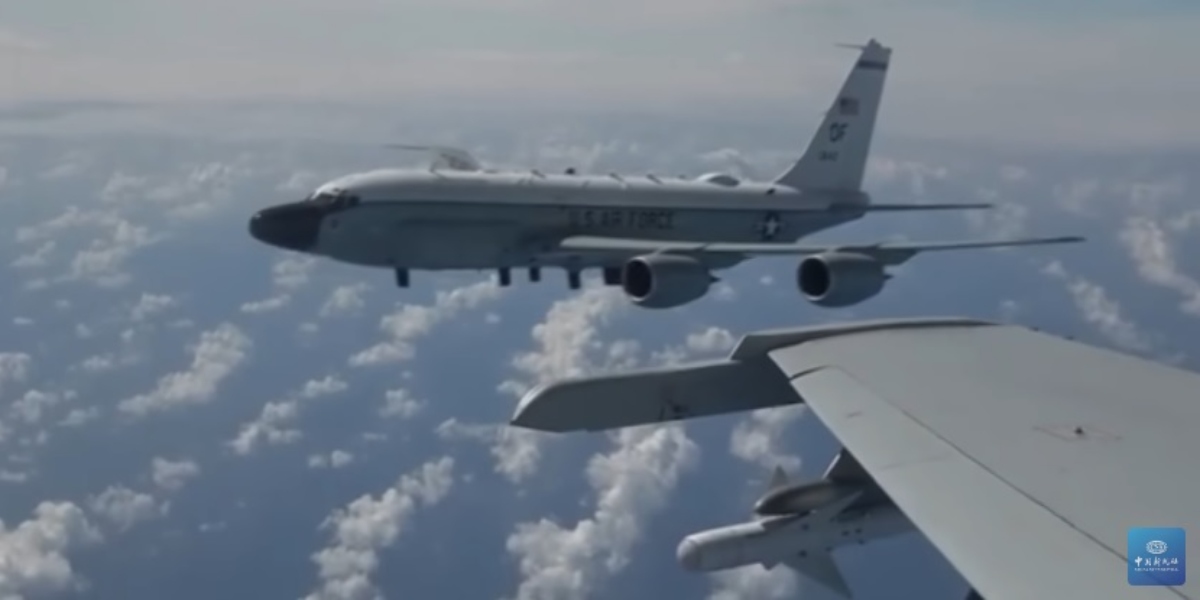 China releases video showing PLANAF J-11 intercepting USAF RC-135V and says the Rivet Joint engaged in dangerous maneuvers against its fighter aircraft