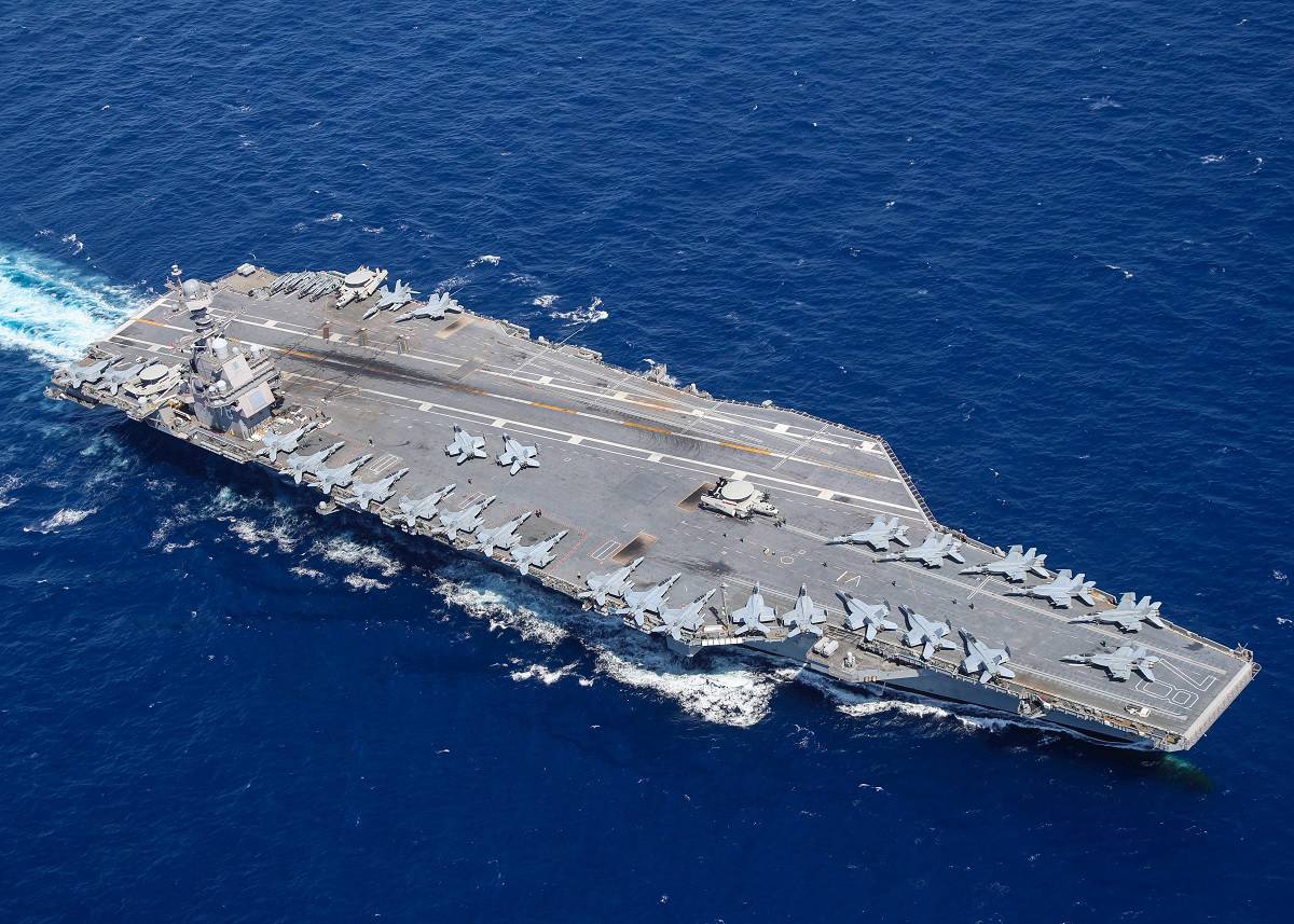 Aircraft Carrier USS Gerald R. Ford Departs Norfolk for first warfighting deployment