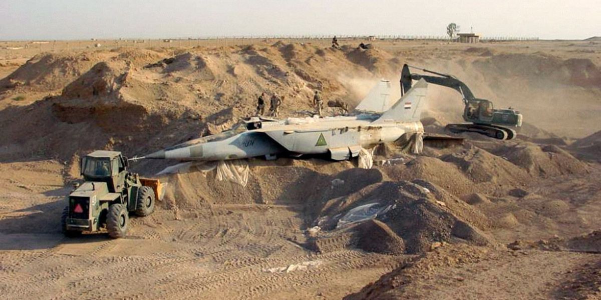 Iraqi Air Force fighter jets were buried in the desert by Saddam Hussein before Operation Iraqi Freedom started. Here’s why.