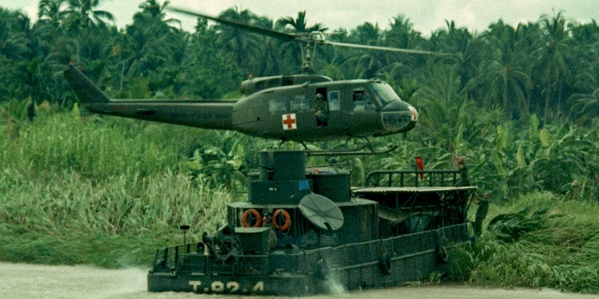 US Army UH-1 Huey crew member explains why he has great difficulty prepping raw meat for a meal since the mission where he had to evac seven KIA South Vietnam soldiers