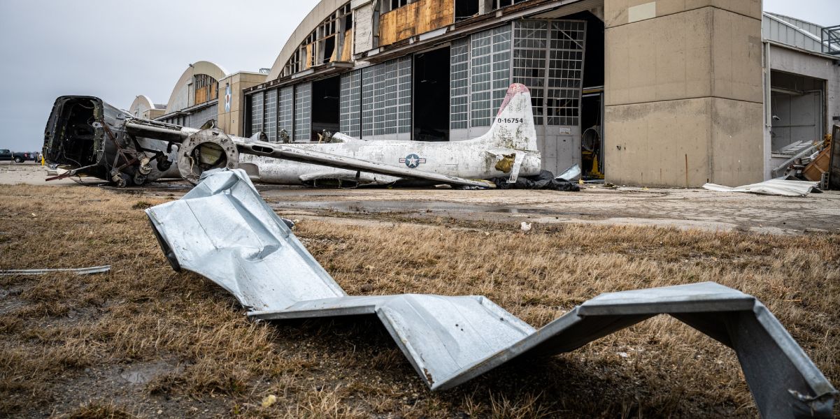 Photos show Wright-Patterson AFB and US Air Force Museum damaged by tornado