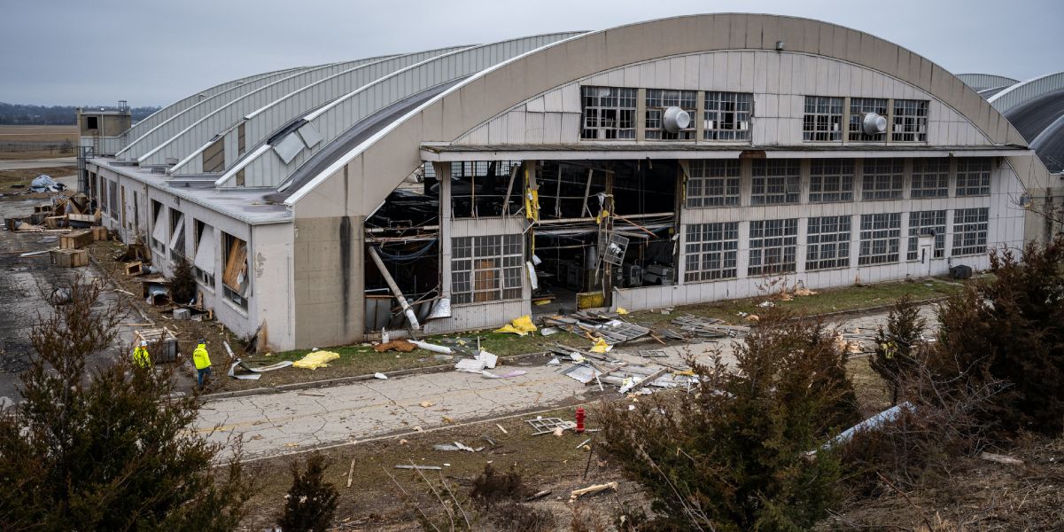 Photos show Wright-Patterson AFB and US Air Force Museum damaged by tornado