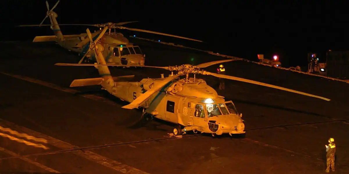 Naval Aviator recalls the mission where he was able to find the Aircraft Carrier at Night, with no Electronic Transmission, with his Helicopter Low on Fuel